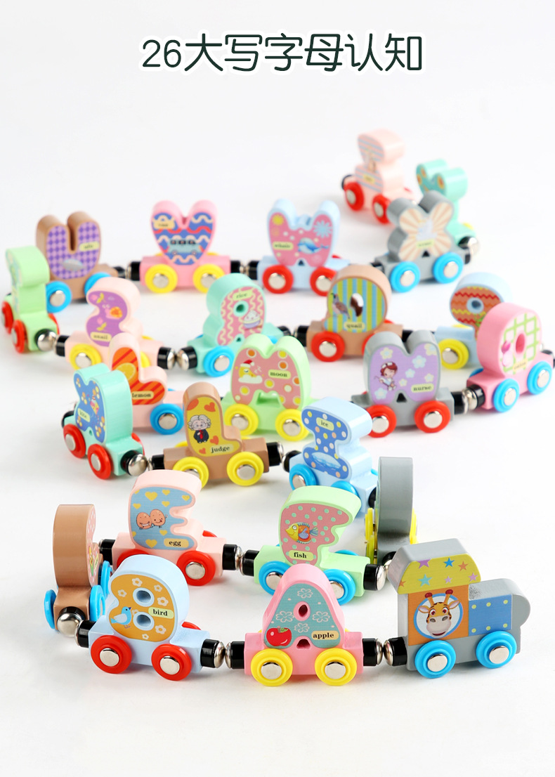 Amazon Magnetic English Letters and Numbers Small Train Children's Early Childhood Education Toy Wooden Trolley Amazon Magnetic English Letters and Numbers Small Train Children's Early Childhood Education Toy Wooden Trolley