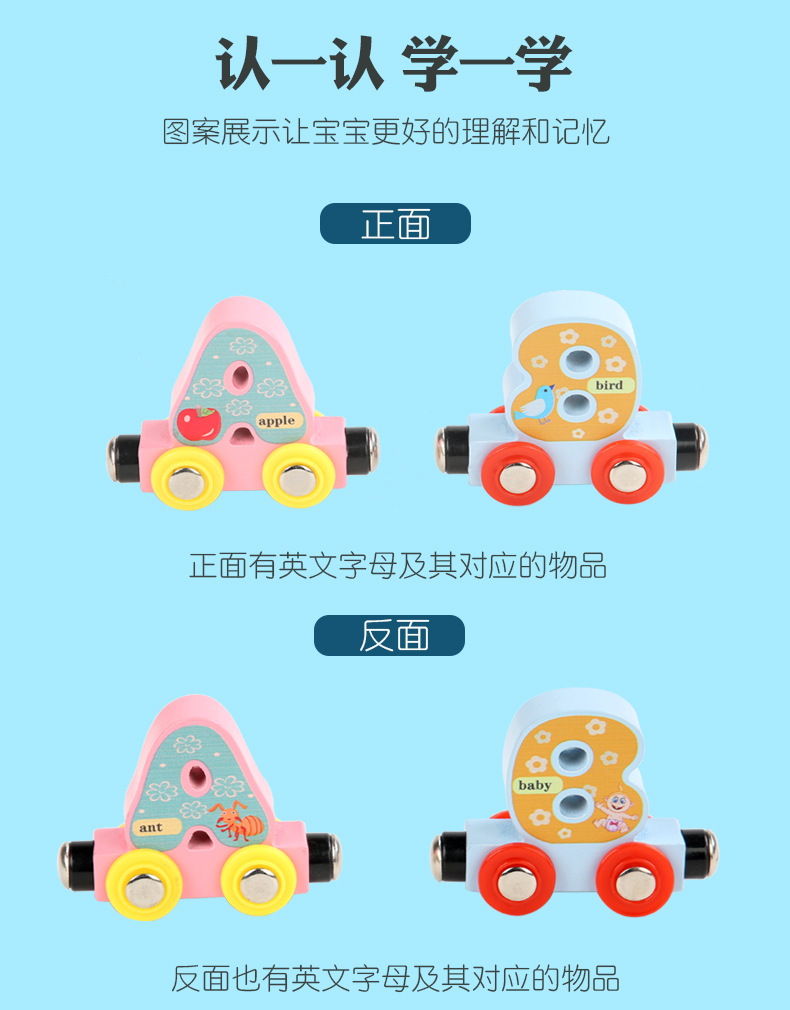 Amazon Magnetic English Letters and Numbers Small Train Children's Early Childhood Education Toy Wooden Trolley Amazon Magnetic English Letters and Numbers Small Train Children's Early Childhood Education Toy Wooden Trolley
