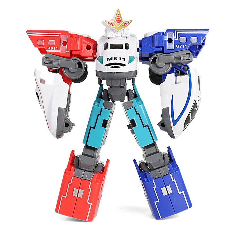 Children&#039;s Toy 3-in-1 Combination Deformation Car Train High-Speed Diamond Robot Puzzle Model Stall Boy