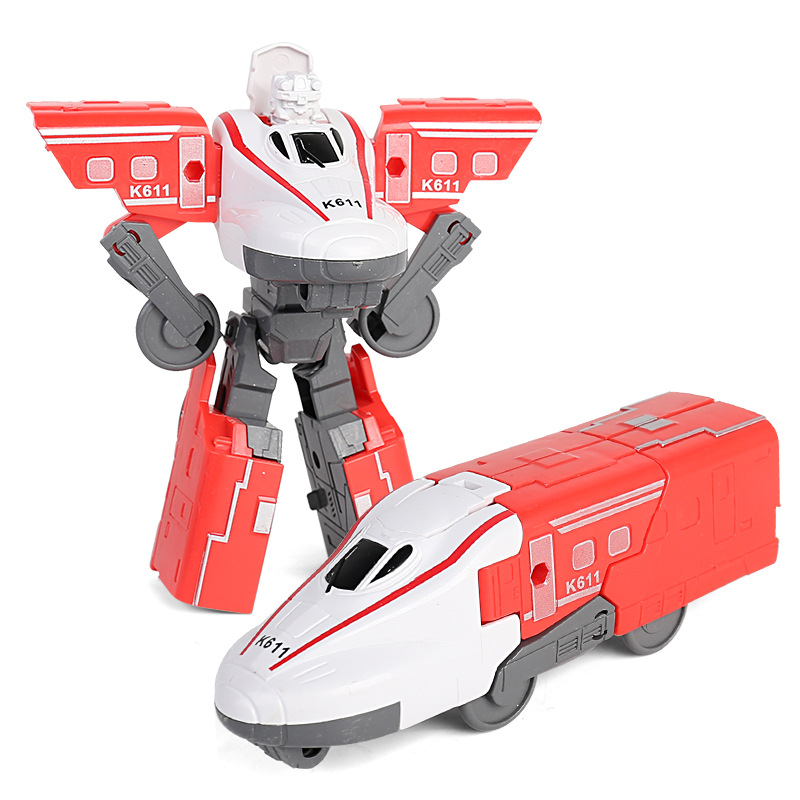 Children&#039;s Toy 3-in-1 Combination Deformation Car Train High-Speed Diamond Robot Puzzle Model Stall Boy