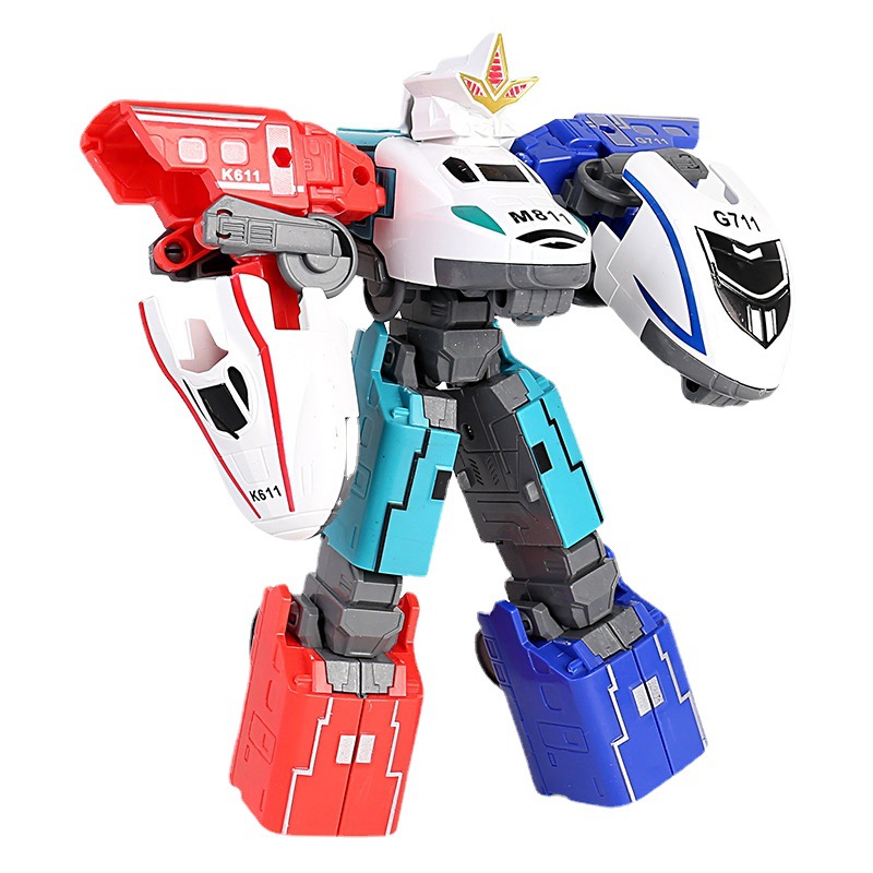 Children&#039;s Toy 3-in-1 Combination Deformation Car Train High-Speed Diamond Robot Puzzle Model Stall Boy