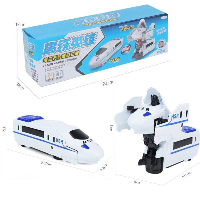 Net Red Fire Best-Selling New Type Music Light Rotating Deformation Train High-Speed Rail Toy Stall Hot Sale Children &#039;S Toy