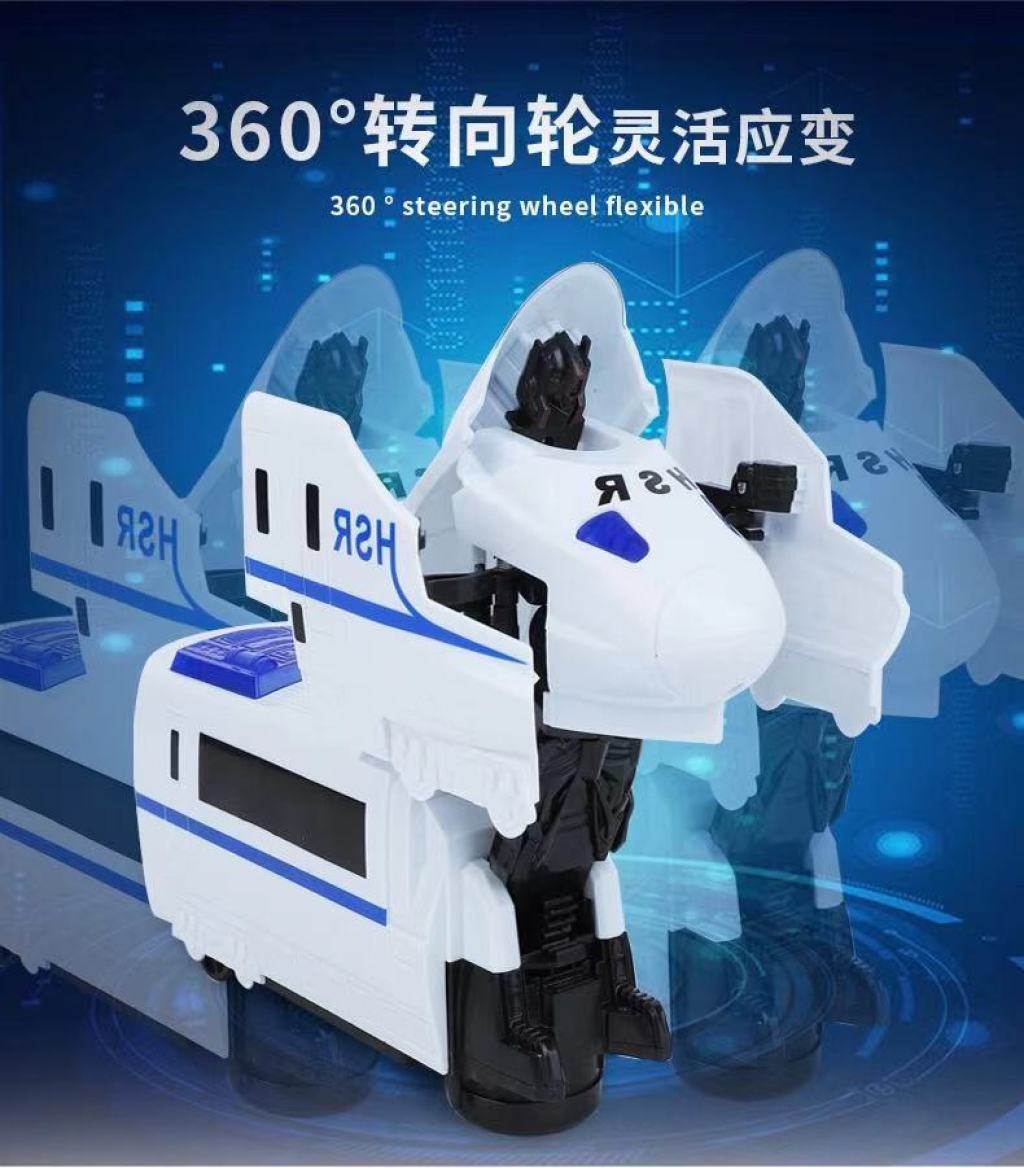 Net Red Fire Best-Selling New Type Music Light Rotating Deformation Train High-Speed Rail Toy Stall Hot Sale Children 'S Toy