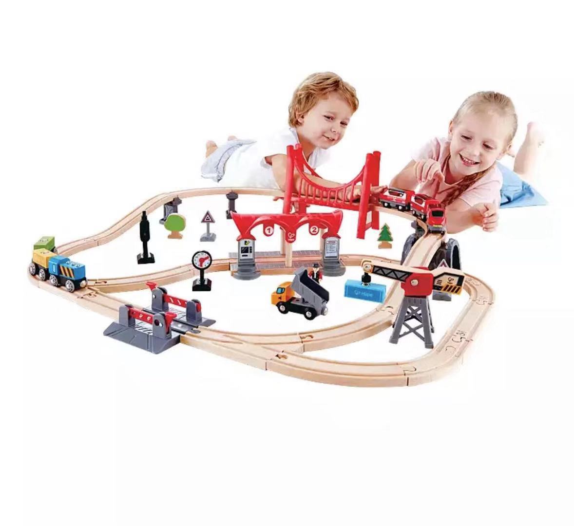 [Officially Authorized] German Hape Train Track Multifunctional Wrap Children&#039;s Wooden Toy
