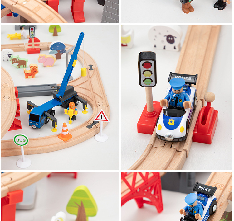 Wooden Train Track Apron Police Station Train Toy Wooden Train Track Apron Police Station Train Toy