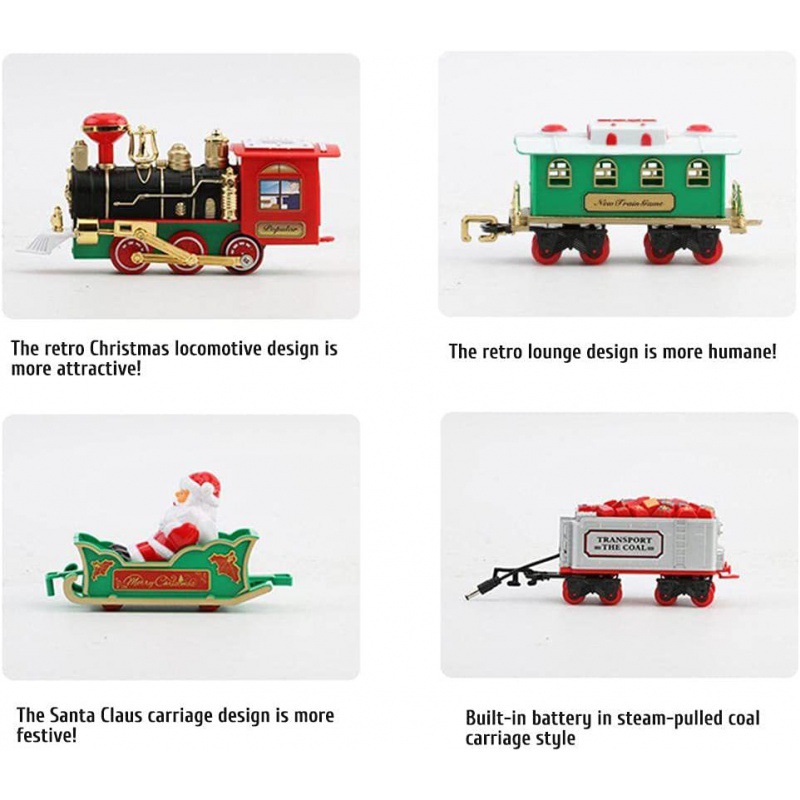 Foreign Trade Electric Christmas Train Electric Sound and Light Hanging Christmas Tree Christmas Rail Car Christmas Gift Toy