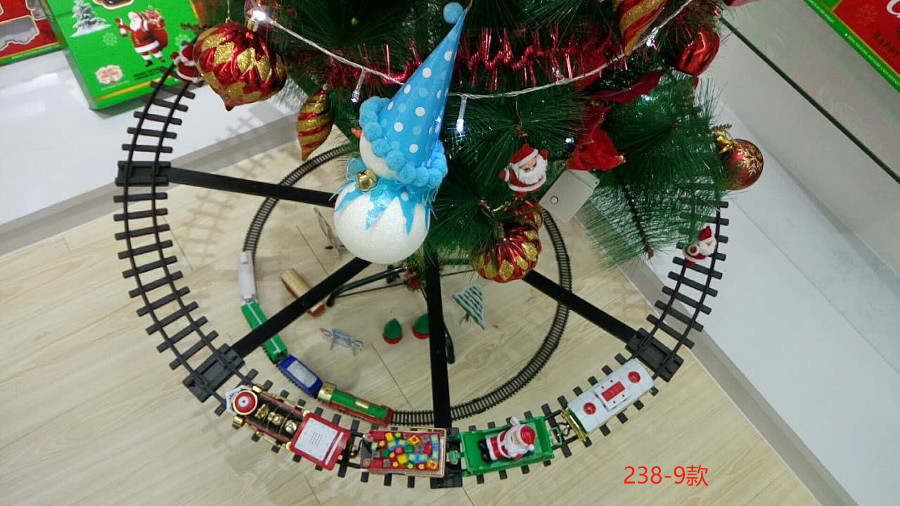 Foreign Trade Electric Christmas Train Electric Sound and Light Hanging Christmas Tree Christmas Rail Car Christmas Gift Toy