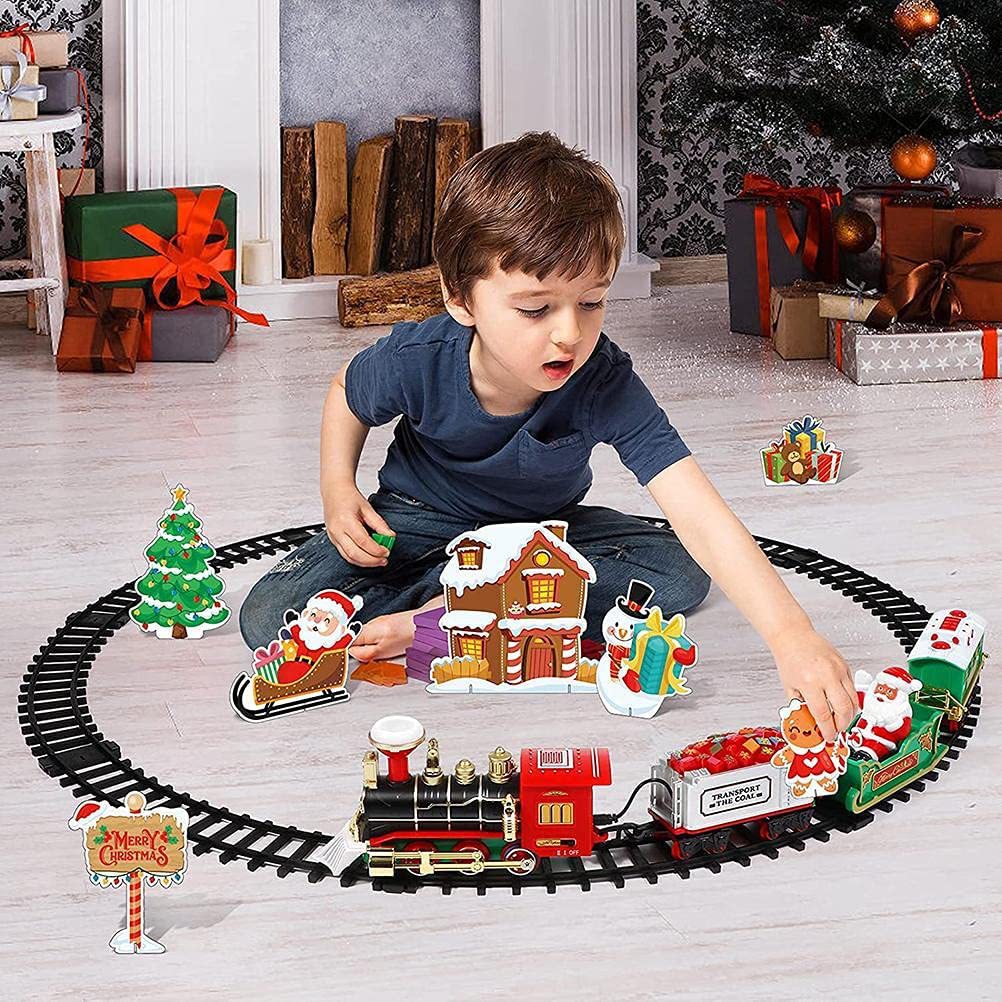 Foreign Trade Electric Christmas Train Electric Sound and Light Hanging Christmas Tree Christmas Rail Car Christmas Gift Toy