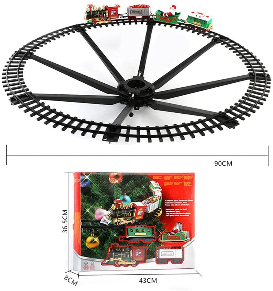 Foreign Trade Electric Christmas Train Electric Sound and Light Hanging Christmas Tree Christmas Rail Car Christmas Gift Toy
