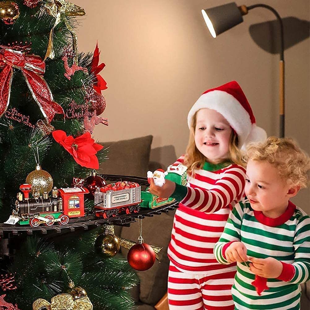 Foreign Trade Electric Christmas Train Electric Sound and Light Hanging Christmas Tree Christmas Rail Car Christmas Gift Toy