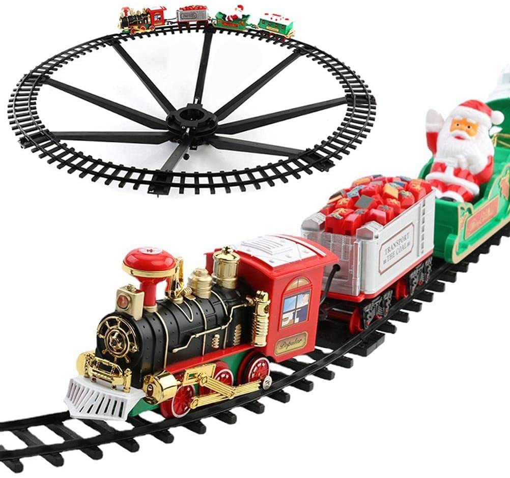 Foreign Trade Electric Christmas Train Electric Sound and Light Hanging Christmas Tree Christmas Rail Car Christmas Gift Toy
