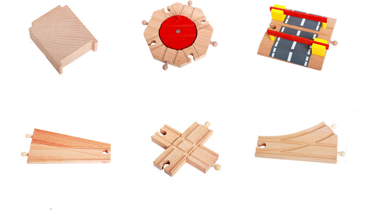 Wooden Thomas Track Train Toy Accessories Building Blocks Changeable Scene Wooden Rail Car Compatible with Brio