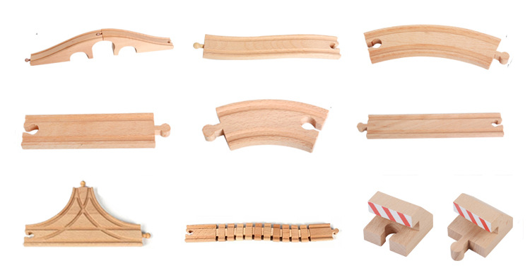 Wooden Thomas Track Train Toy Accessories Building Blocks Changeable Scene Wooden Rail Car Compatible with Brio