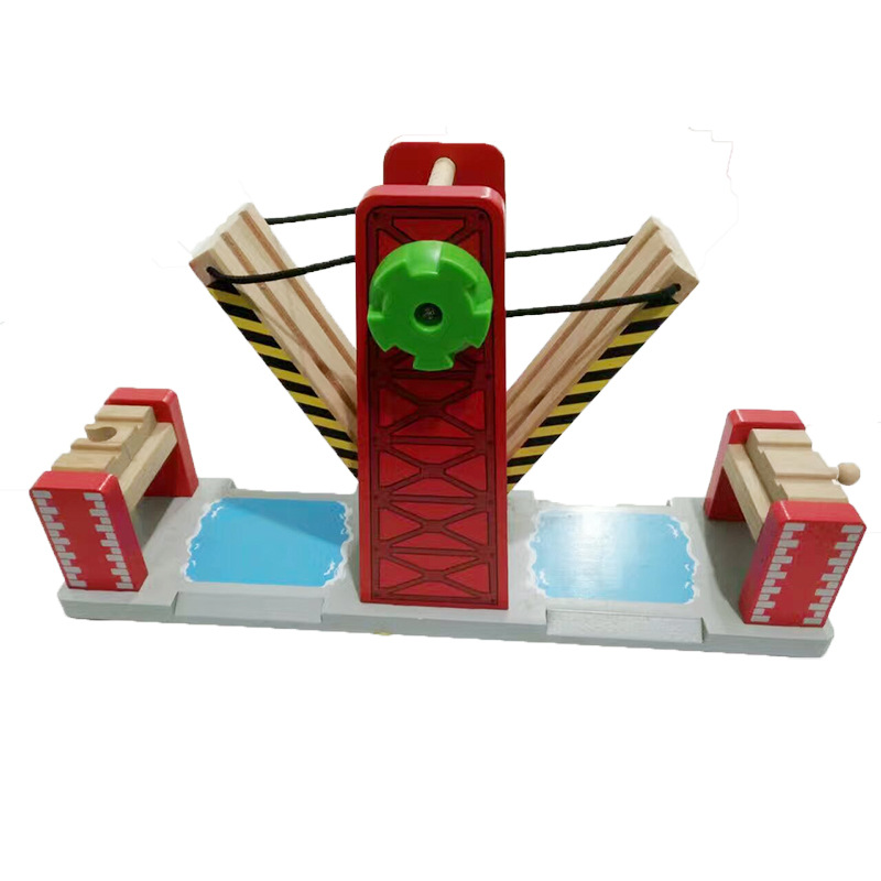Wooden Thomas Track Train Toy Accessories Building Blocks Changeable Scene Wooden Rail Car Compatible with Brio