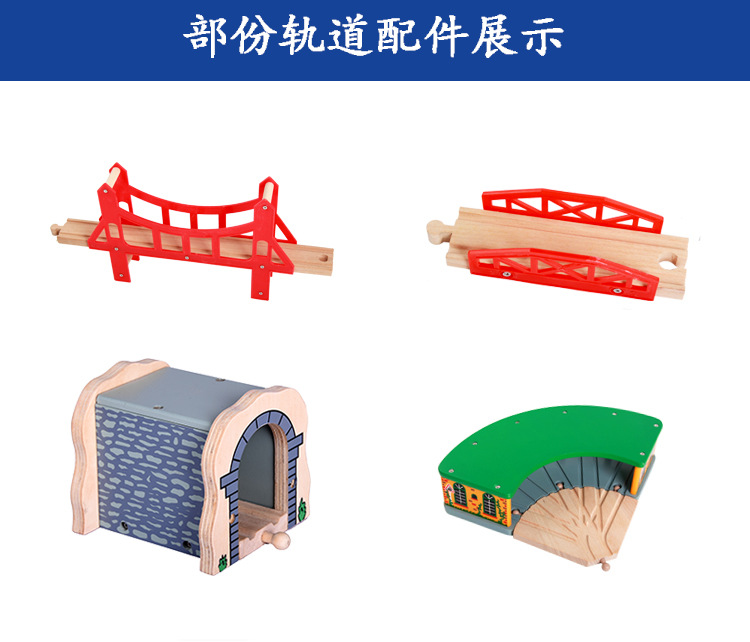 Wooden Thomas Track Train Toy Accessories Building Blocks Changeable Scene Wooden Rail Car Compatible with Brio