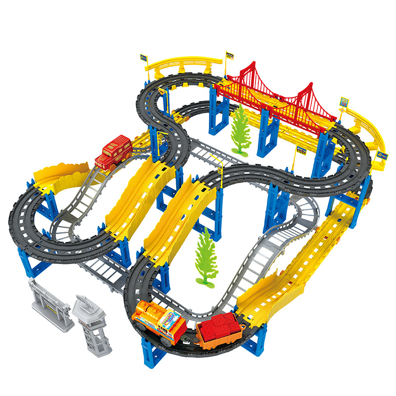 Free Assembly DIY Double-Layer Electric Track Train Toy Car Car Train Toy