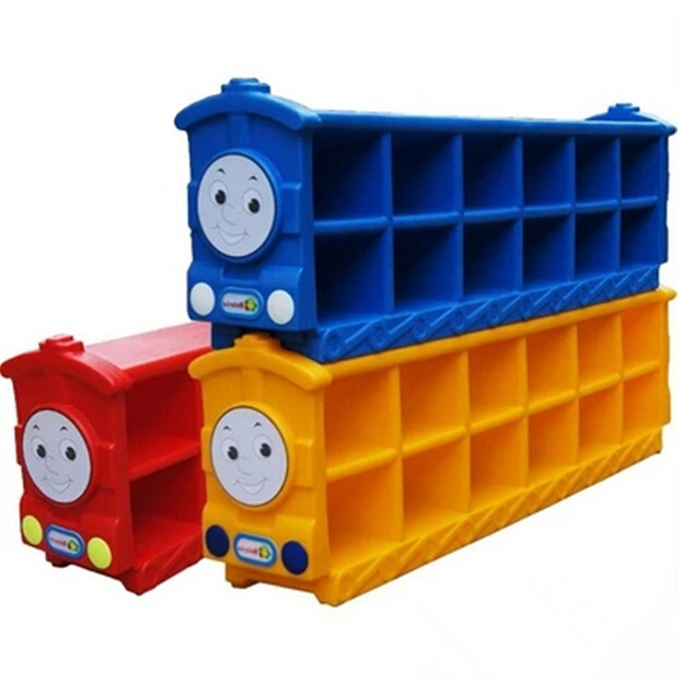 Early Education Center Children&#039;s Cartoon Train Plastic Shoe Rack Thomas Shoe Cabinet Simple Multi-Layer Storage Rack Toy Cabinet