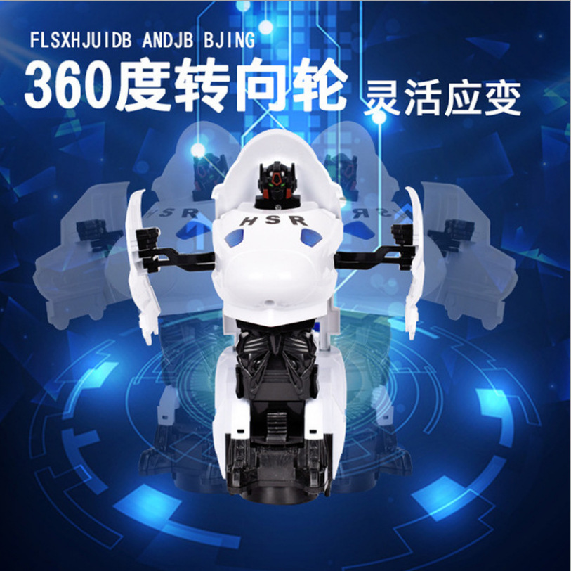 Toy TikTok Same Style CRH Harmony Electric Deformation Train with Light Music Universal Robot Can Be Sent on Behalf