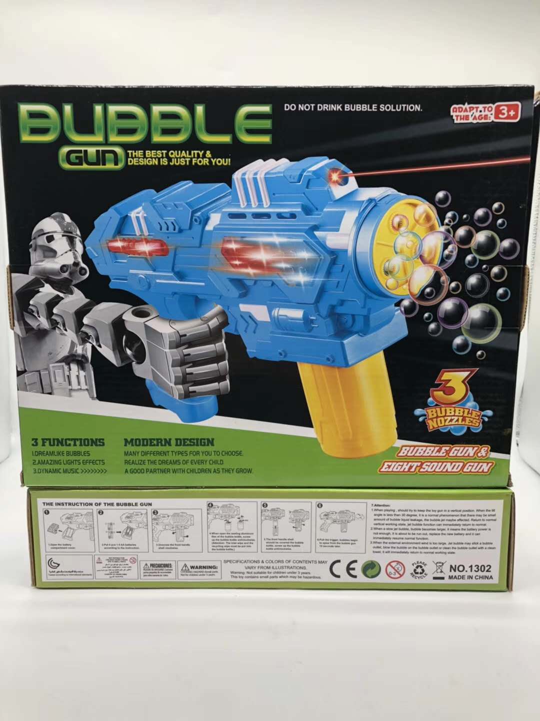 Spot new machine gun sound and light three holes electric bubble gun large bubble gun Spot new machine gun sound and light three holes electric bubble gun large bubble gun
