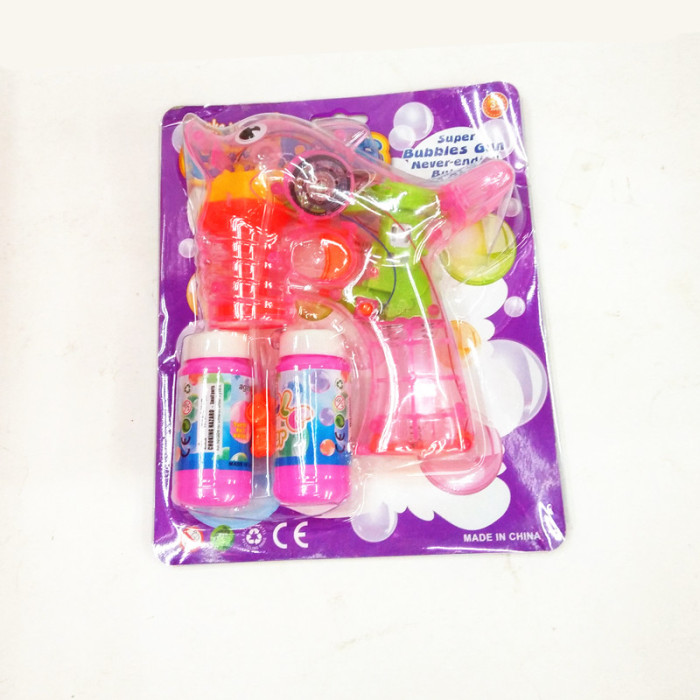 Children 's Summer Toys Plate - mounted Children' s Puzzle Transparent Plastic Electric Bubble Gun with Light Music