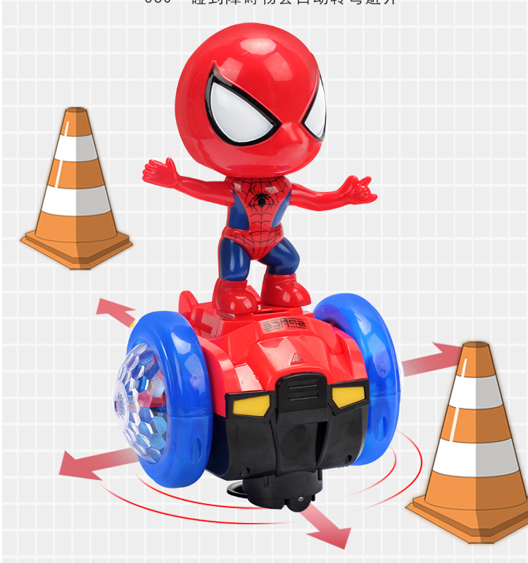 Internet Celebrity Same Toy Rotating Spider-Man Toy Artifact Balance Car Children Electric Lamplight Music Internet Celebrity Same Toy Rotating Spider-Man Toy Artifact Balance Car Children Electric Lamplight Music