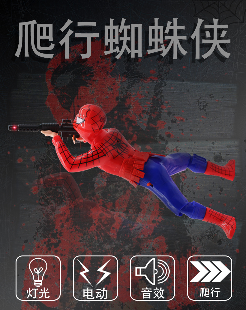 Tiktok Same Style Crawler Spider-Man Large Crawler Electric Toy Children's Luminous Sound Crawling Toy Funny Cat Artifact