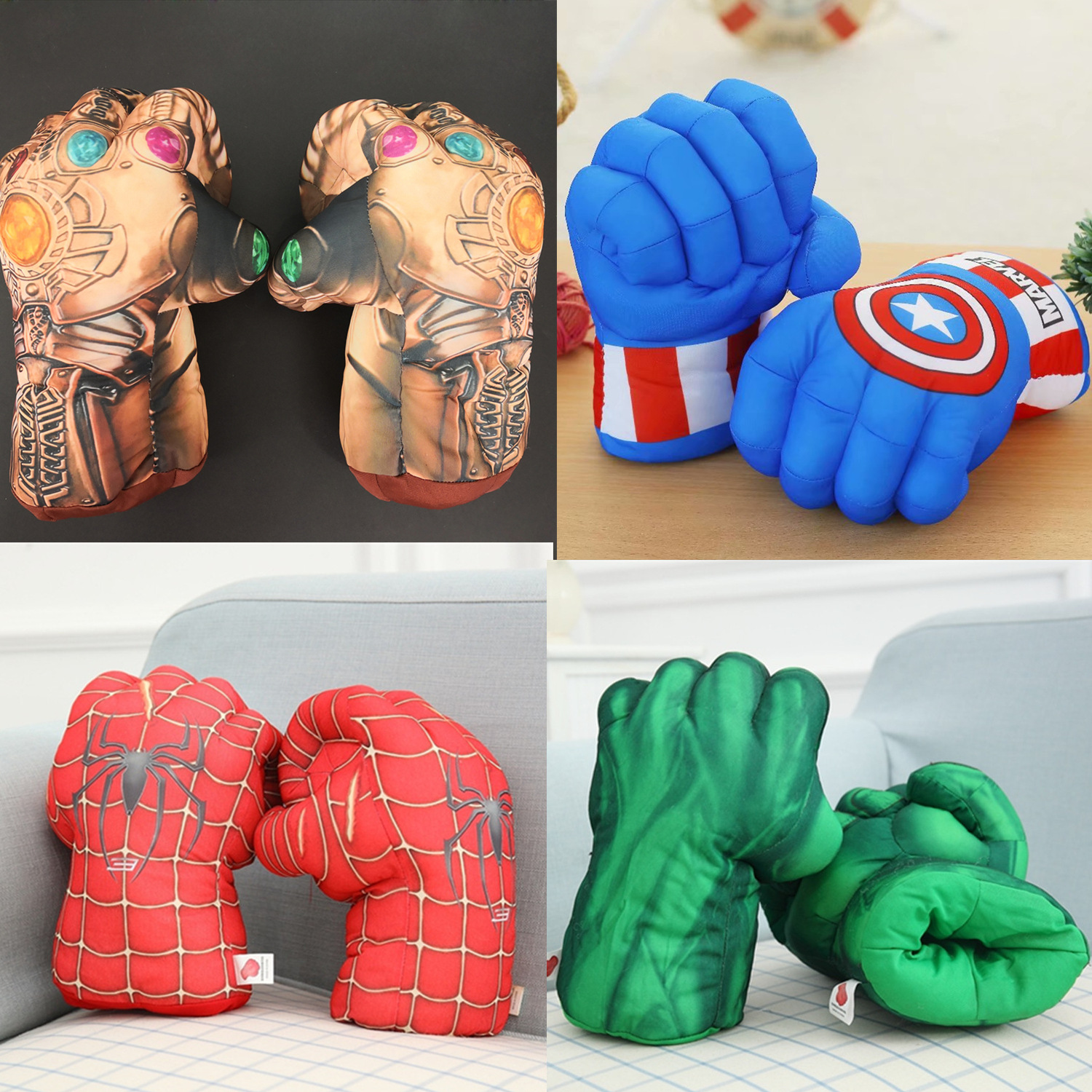 Avengers Cosplay Plush Toy Gloves Spider-Man Iron Man Boxing Gloves Props Children Gifts