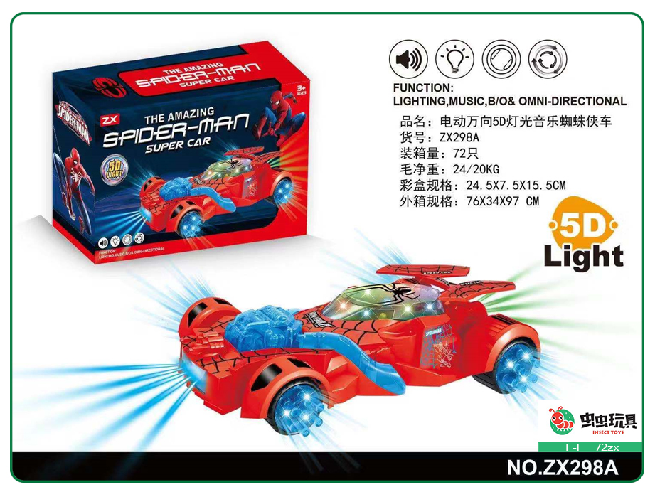 Electric light music universal spider-man formula racing douyin fast hand hot style toy