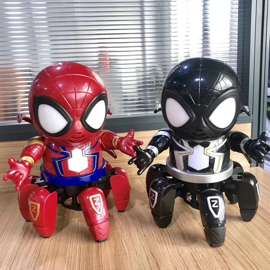 Tik Yin new Taiwan light music electric dance six claw spider-man robot toy avengers