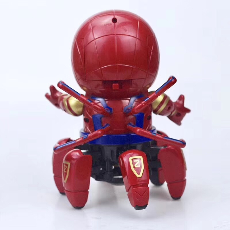 Tik Yin new Taiwan light music electric dance six claw spider-man robot toy avengers