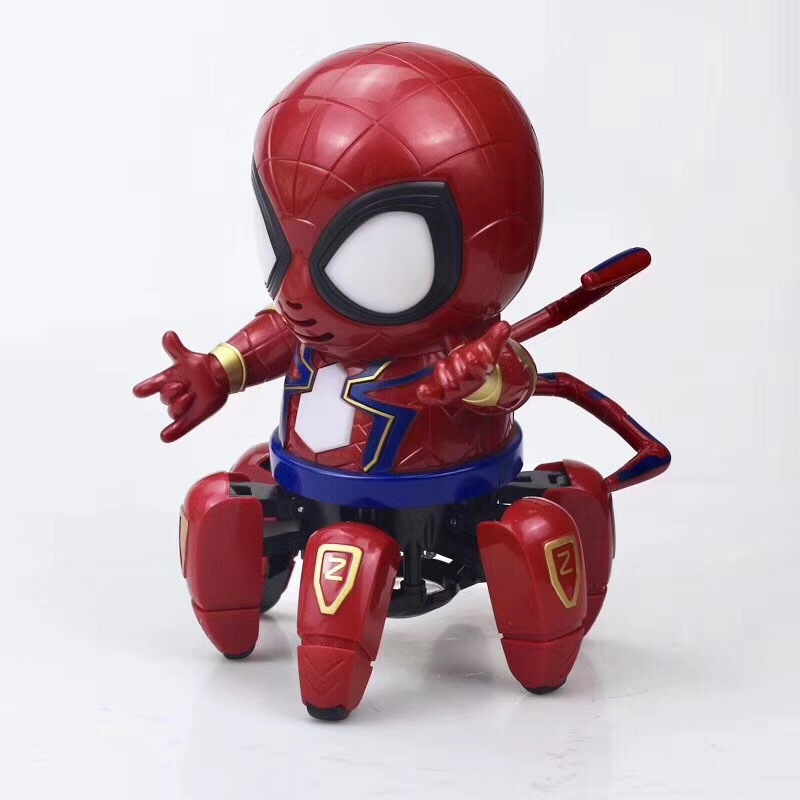 Tik Yin new Taiwan light music electric dance six claw spider-man robot toy avengers