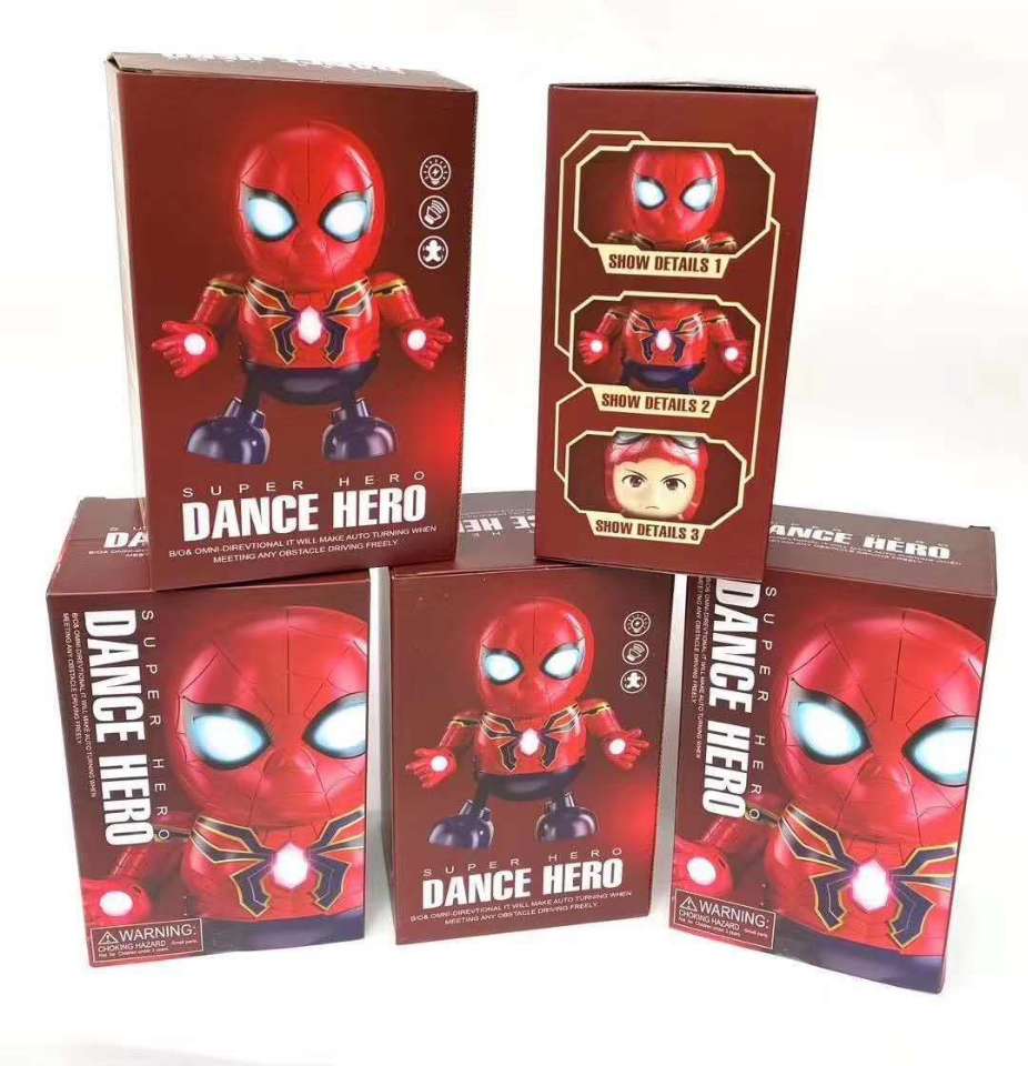 Web celebrity hot style Hot Spot Q version of Spider-Man Dancing Airport Man intelligent video Toy boy Loves toys