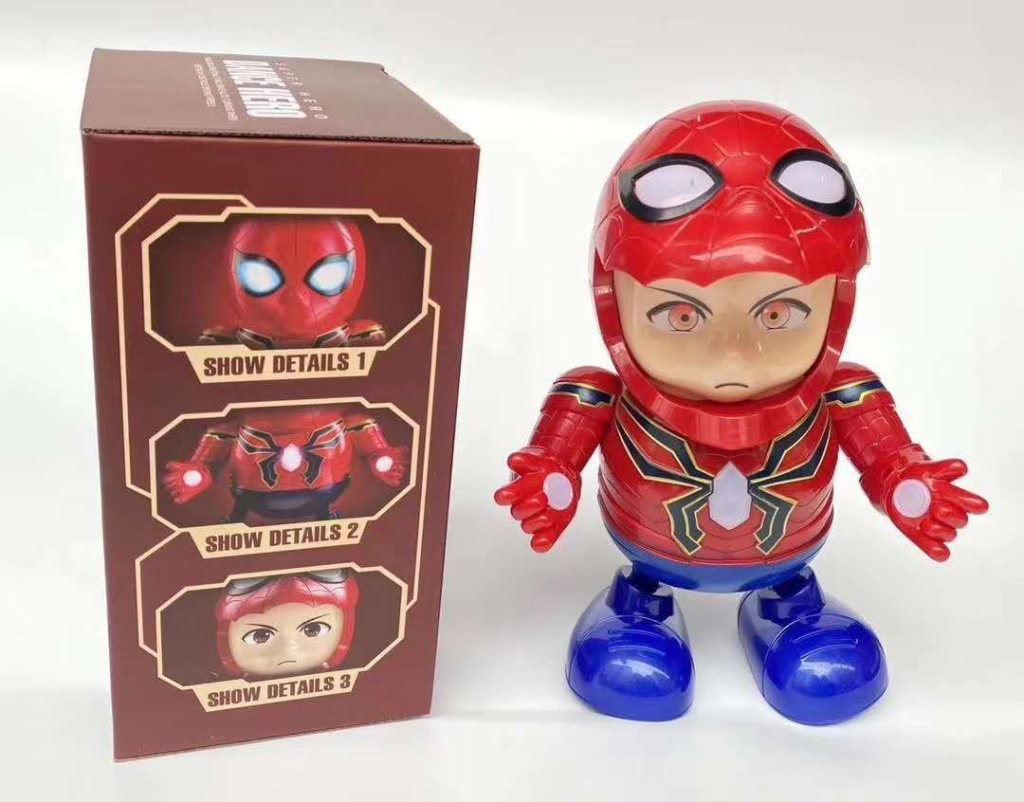 Web celebrity hot style Hot Spot Q version of Spider-Man Dancing Airport Man intelligent video Toy boy Loves toys