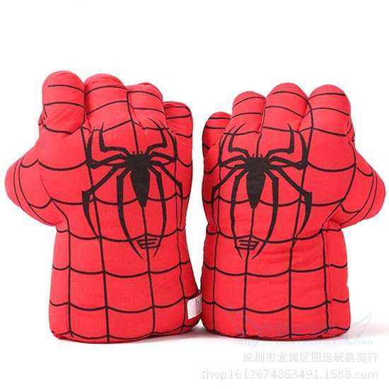 Plush Toy Boxing Gloves Children Adult the Hulk Boxing Gloves Spider-Man Doll Birthday Gift for Boy