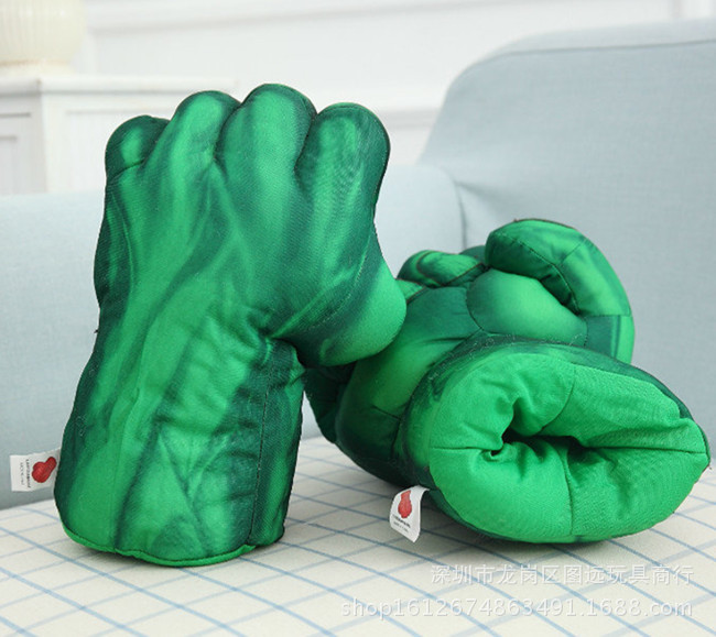 Plush Toy Boxing Gloves Children Adult the Hulk Boxing Gloves Spider-Man Doll Birthday Gift for Boy
