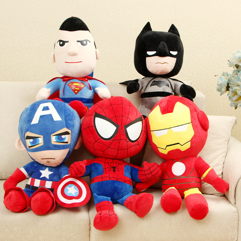 Factory Wholesale Simulation Avengers Doll Spider-Man Plush Toy Captain America Superman Ragdoll