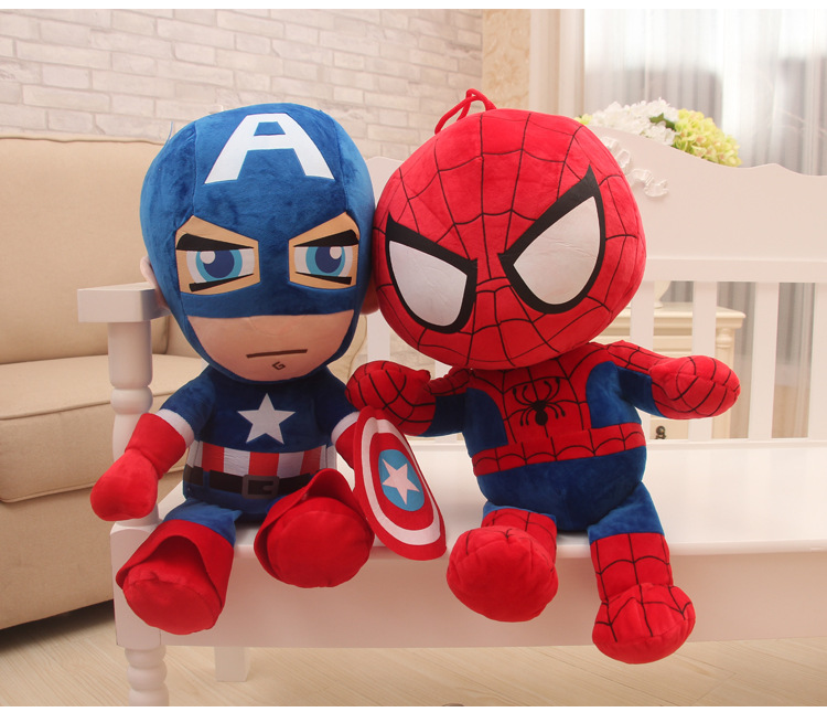 Factory Wholesale Simulation Avengers Doll Spider-Man Plush Toy Captain America Superman Ragdoll