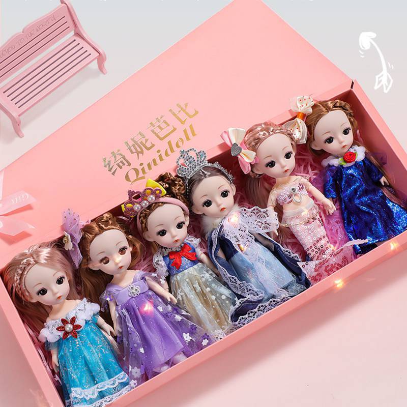 Barbie Qini Barbie Doll Girl Princess Children&#039;s Toy Simulated Exquisite Single Dress-up Large Size Gift Set