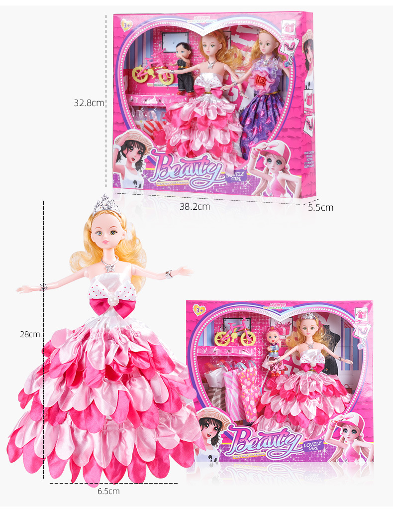 Girl Princess Barbie Fenli Doll Set Children's Toys Dolls for Dressing up Large Gift Box Gift Wholesale