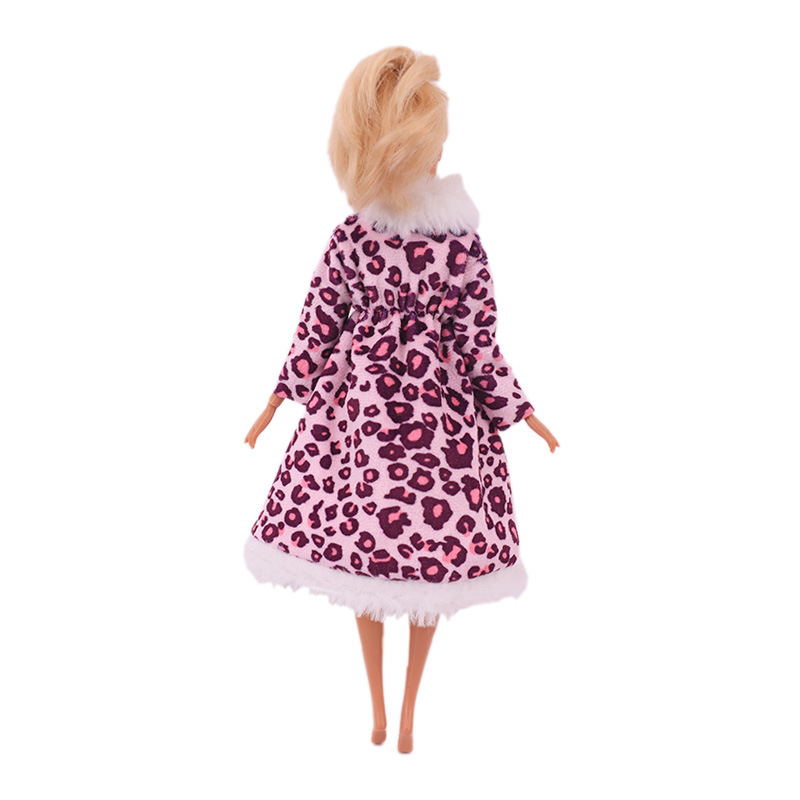 Factory Direct Deliver Suitable for 27-29cm Barbie Doll Striped Plush Coat Doll Dressing Gown One Piece Dropshipping