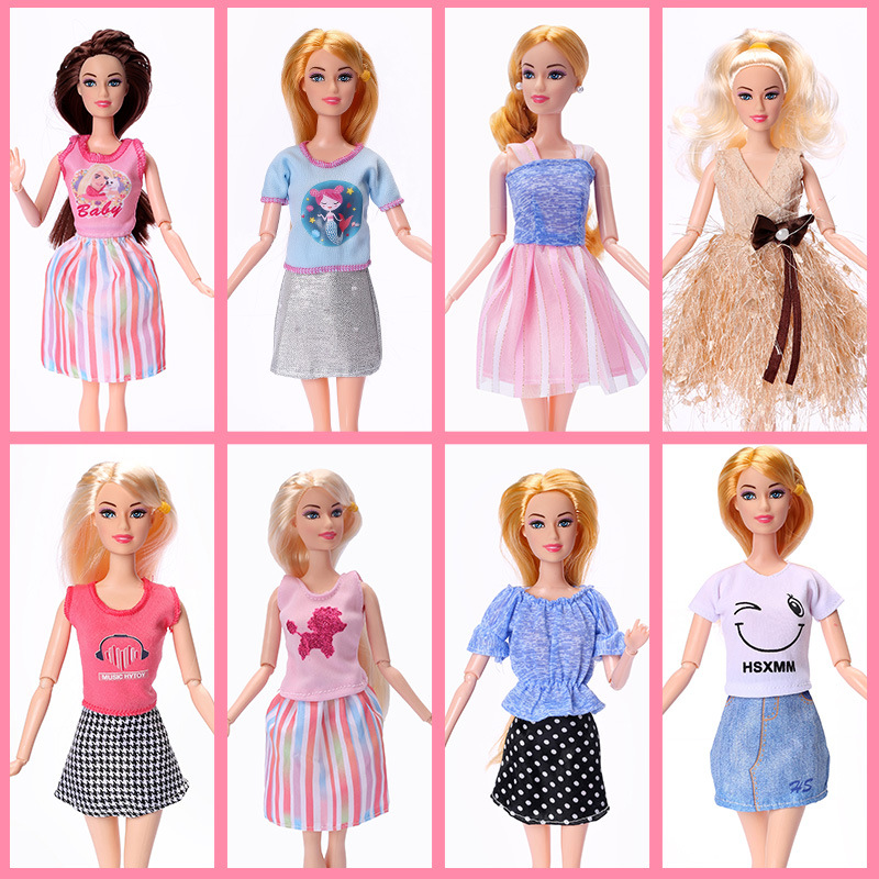 30cm Barbie Doll Clothes Dress Casual Fashion Dress Accessories Clothing Girl Toy Cross-Border Supply
