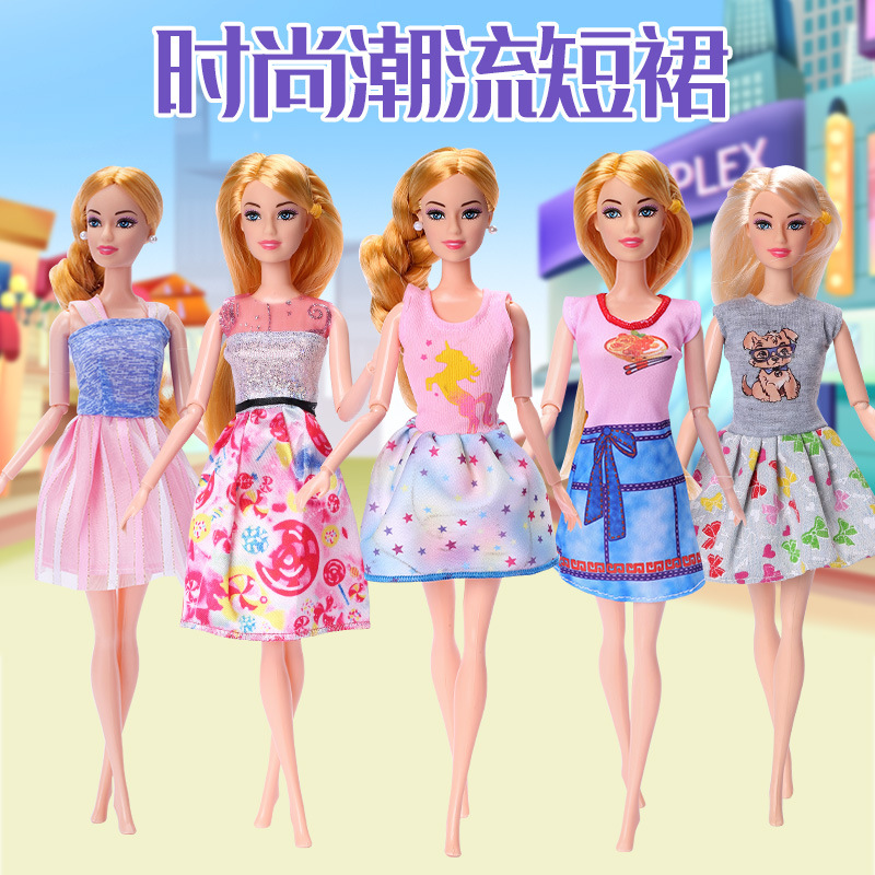 30cm Barbie Doll Clothes Dress Casual Fashion Dress Accessories Clothing Girl Toy Cross-Border Supply