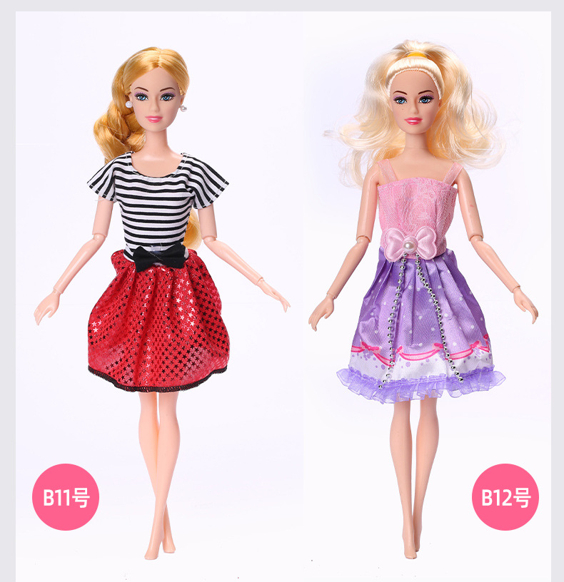 30cm Barbie Doll Clothes Dress Casual Fashion Dress Accessories Clothing Girl Toy Cross-Border Supply