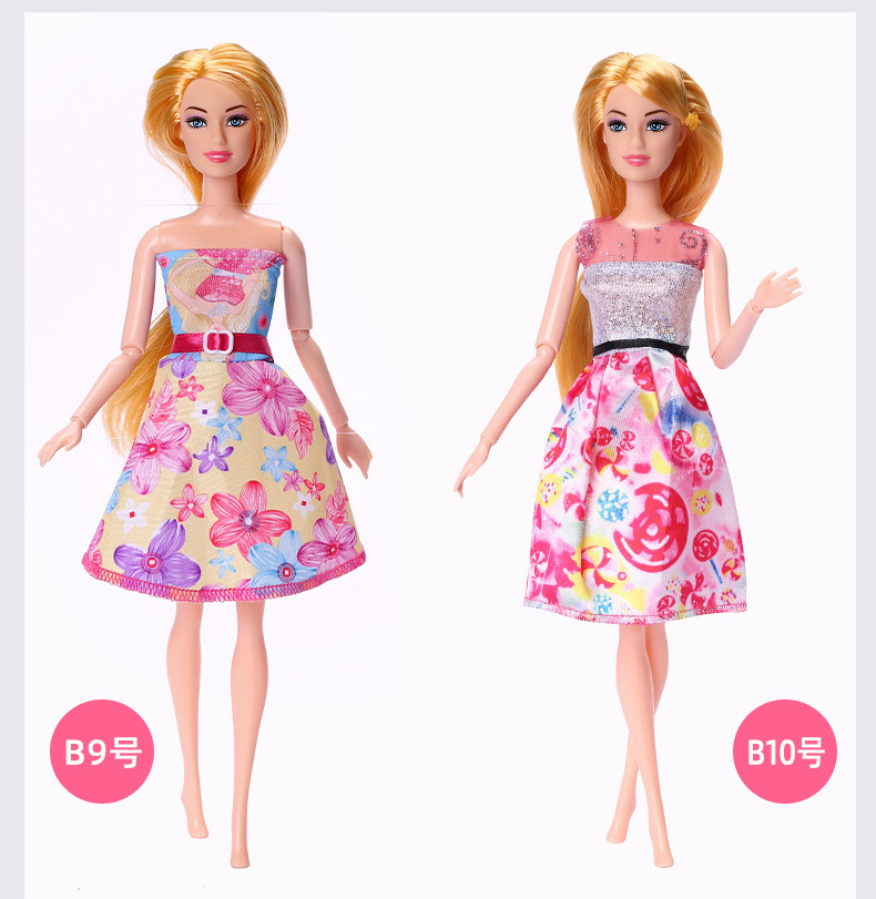 30cm Barbie Doll Clothes Dress Casual Fashion Dress Accessories Clothing Girl Toy Cross-Border Supply