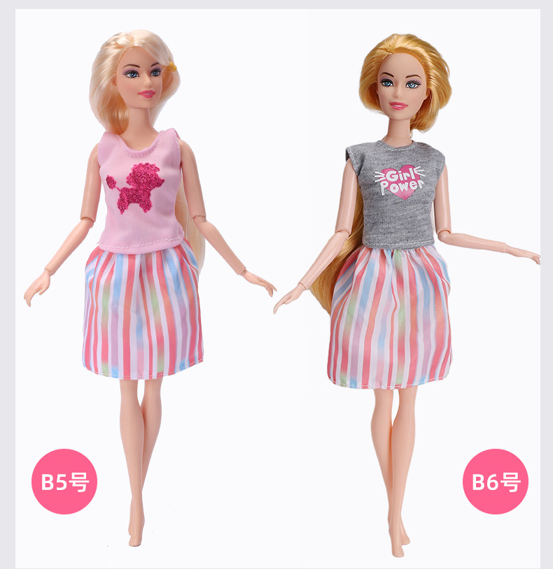 30cm Barbie Doll Clothes Dress Casual Fashion Dress Accessories Clothing Girl Toy Cross-Border Supply