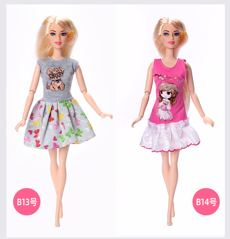 30cm Barbie Doll Clothes Dress Casual Fashion Dress Accessories Clothing Girl Toy Cross-Border Supply