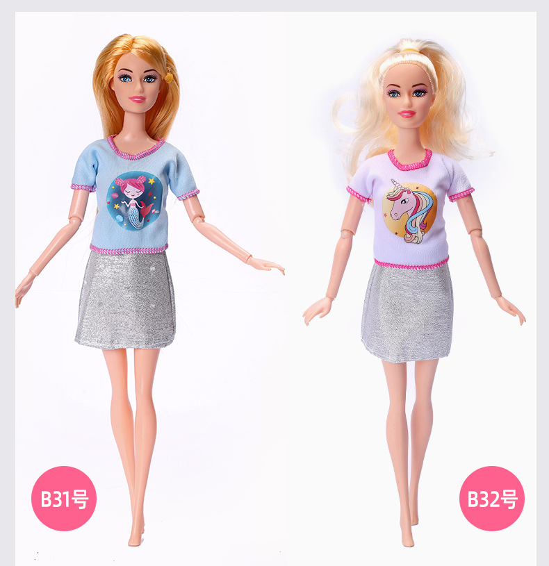 30cm Barbie Doll Clothes Dress Casual Fashion Dress Accessories Clothing Girl Toy Cross-Border Supply