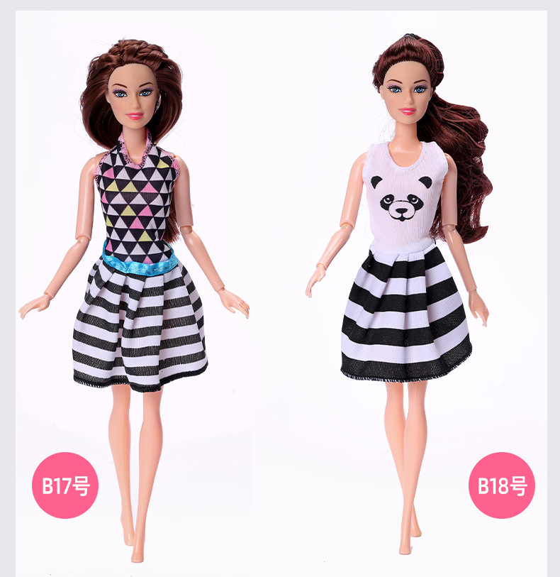 30cm Barbie Doll Clothes Dress Casual Fashion Dress Accessories Clothing Girl Toy Cross-Border Supply