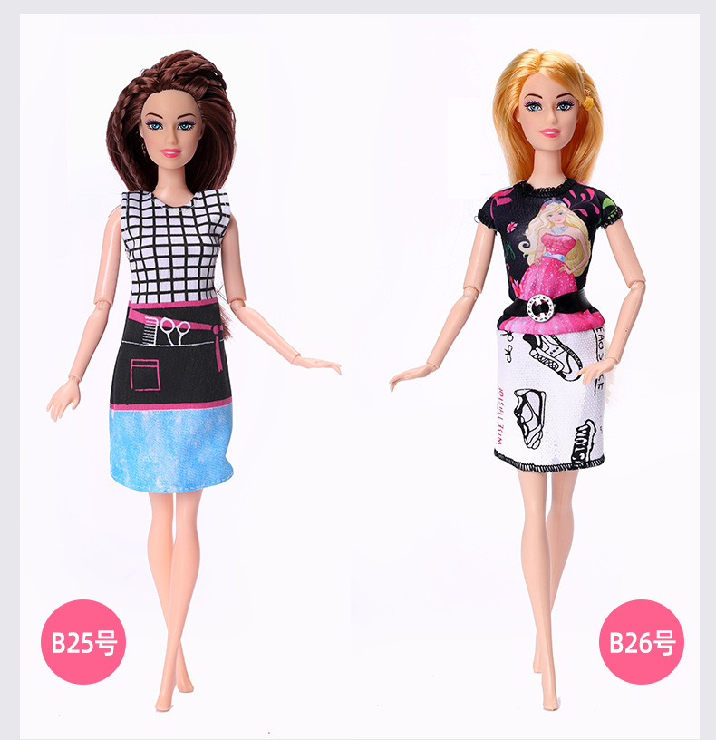 30cm Barbie Doll Clothes Dress Casual Fashion Dress Accessories Clothing Girl Toy Cross-Border Supply