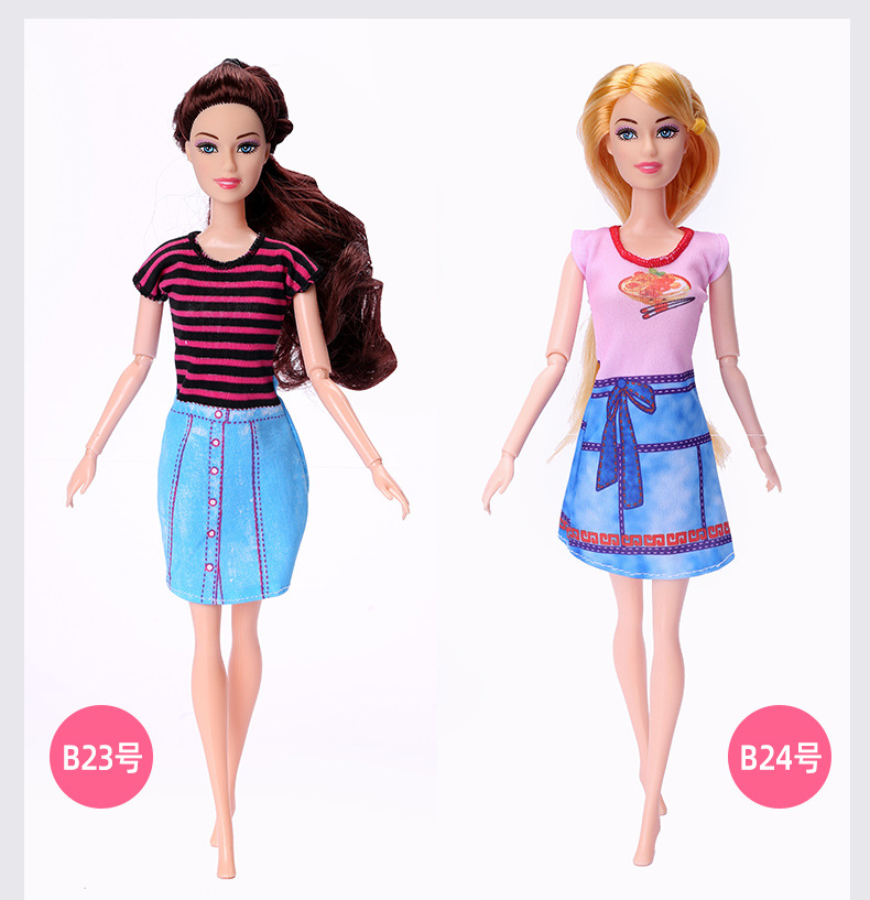 30cm Barbie Doll Clothes Dress Casual Fashion Dress Accessories Clothing Girl Toy Cross-Border Supply